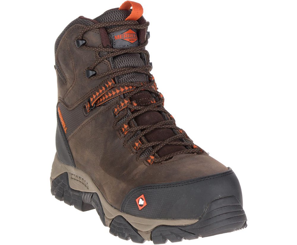 Botas Homem - Merrell Phaserbound Mid Waterproof Comp Toe - Marrom - CLU946273